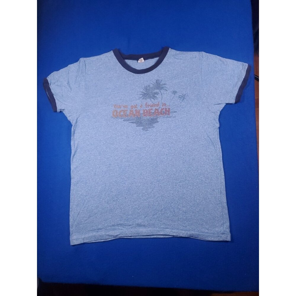 Vintage Hollister Ocean Beach Blue T-Shirt Men's Size Large - Picture 3 of 14